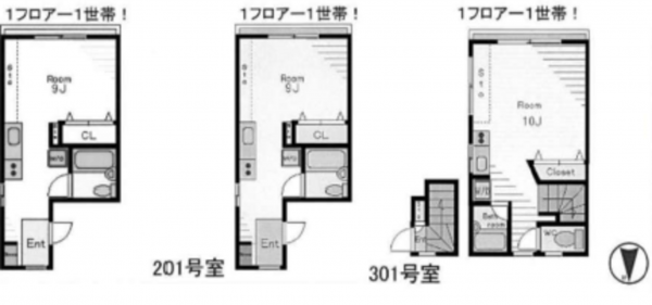 江東区大島、収益物件/アパートの間取り画像です