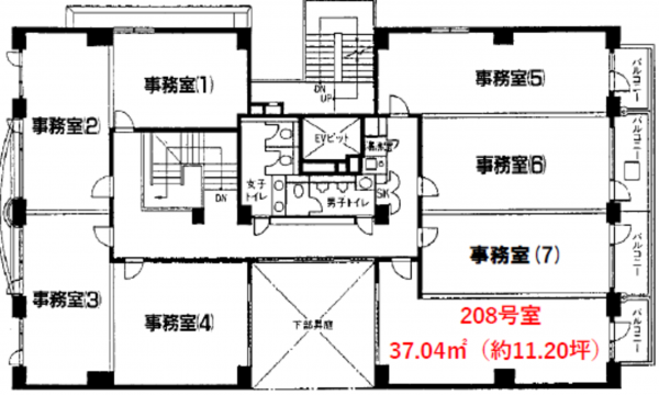 江東区亀戸、収益物件/店舗付住宅の間取り画像です