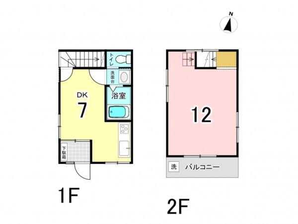 江東区亀戸、中古一戸建ての間取り画像です