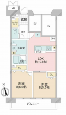 江東区東砂、マンションの間取り画像です