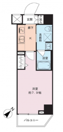 江東区亀戸、マンションの間取り画像です