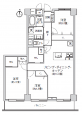 江東区東陽、マンションの間取り画像です