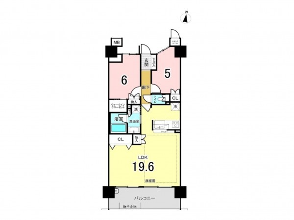 江東区北砂、マンションの間取り画像です