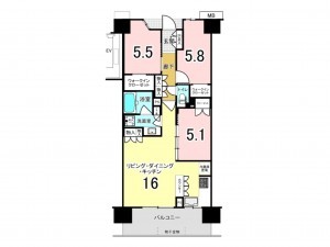 江東区南砂、マンションの間取り画像です