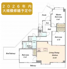江東区東砂、マンションの間取り画像です
