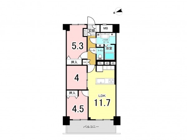 江東区南砂、マンションの間取り画像です