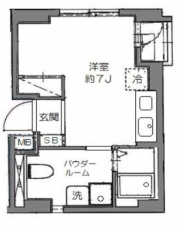 江東区大島、収益物件/マンションの間取り画像です
