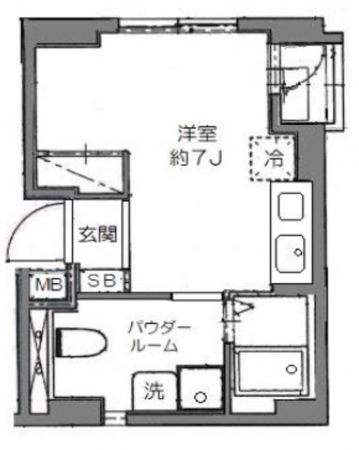 江東区大島、収益物件/マンションの間取り画像です