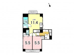 江東区扇橋、マンションの間取り画像です