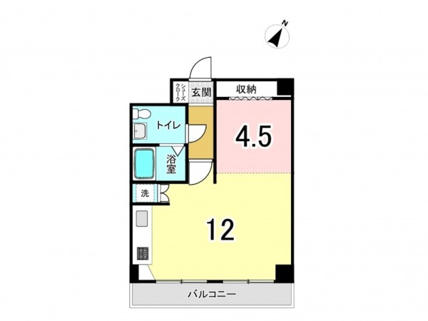 江東区毛利、マンションの間取り画像です