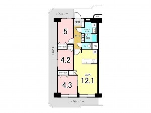江東区亀戸、マンションの間取り画像です