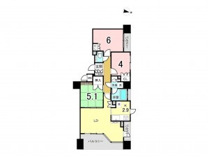 江東区亀戸、マンションの間取り画像です