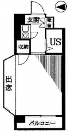 江東区亀戸、マンションの間取り画像です