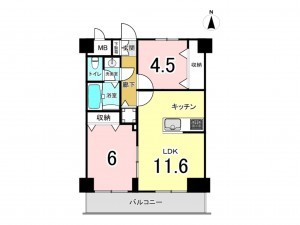 江東区亀戸、マンションの間取り画像です