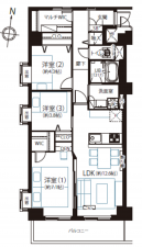江東区南砂、マンションの間取り画像です