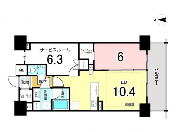 江東区東陽、マンションの間取り画像です