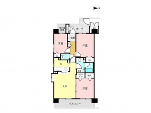 江東区亀戸、マンションの間取り画像です