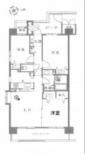 江東区亀戸、マンションの間取り画像です