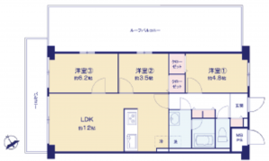 江東区北砂、マンションの間取り画像です