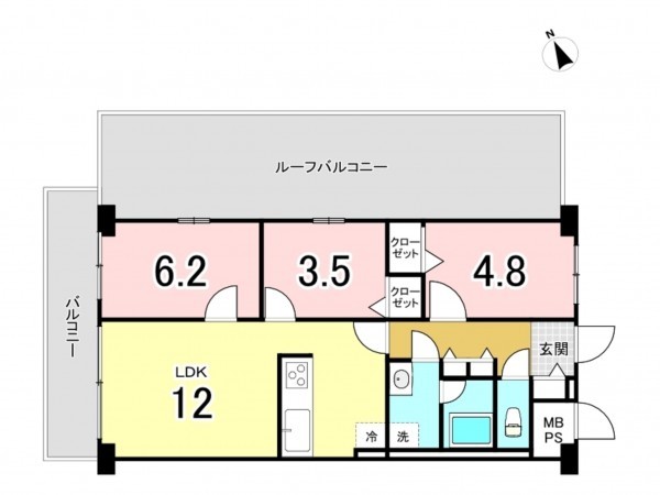 江東区北砂、マンションの間取り画像です