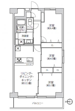江東区南砂、マンションの間取り画像です