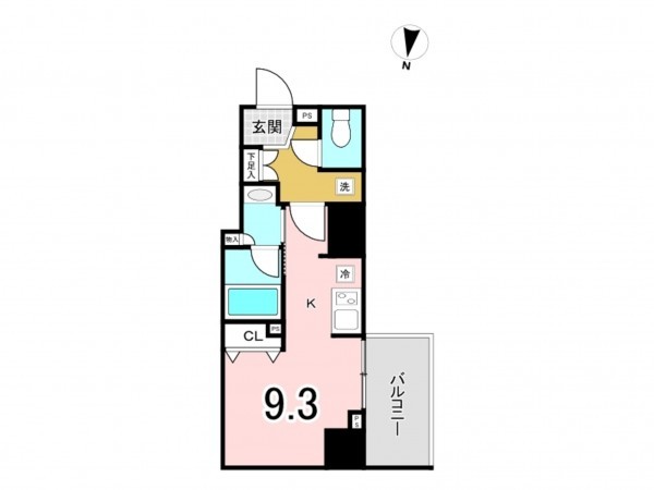 江東区亀戸、マンションの間取り画像です