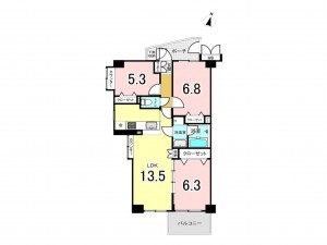 江東区北砂、マンションの間取り画像です