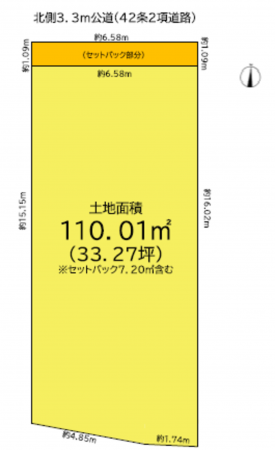 江東区亀戸、土地の間取り画像です