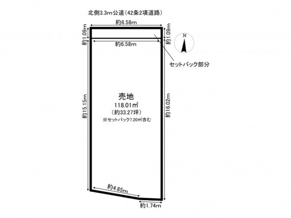 江東区亀戸、土地の間取り画像です