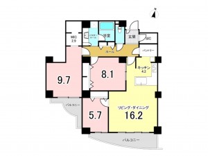 江東区大島、マンションの間取り画像です
