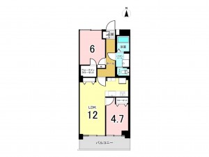 江東区大島、マンションの間取り画像です