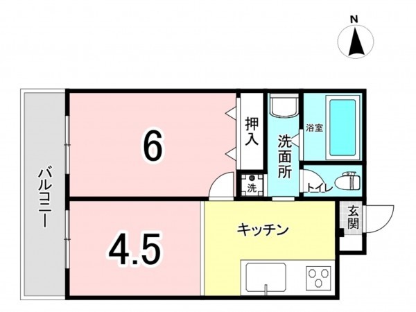 江東区毛利、マンションの間取り画像です