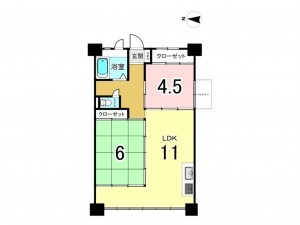 江東区亀戸、マンションの間取り画像です