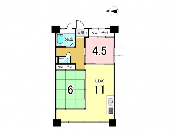 江東区亀戸、マンションの間取り画像です