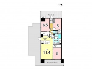 江東区亀戸、マンションの間取り画像です
