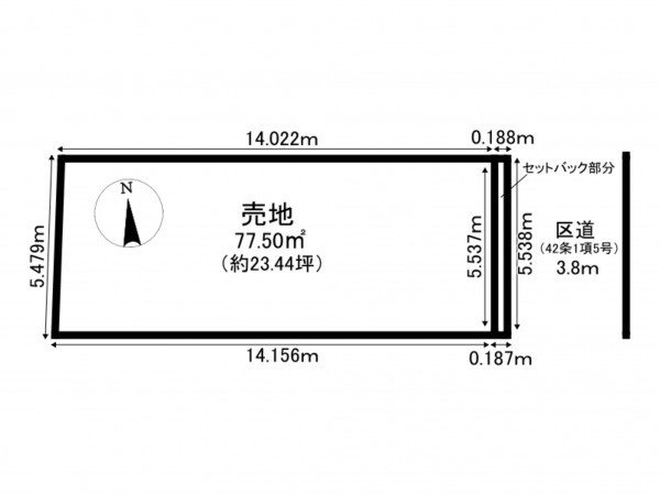 江東区北砂、土地の間取り画像です