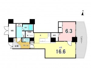 江東区大島、マンションの間取り画像です