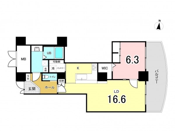 江東区大島、マンションの間取り画像です