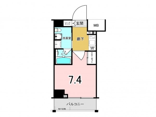 江東区亀戸、マンションの間取り画像です