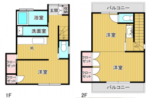 江東区大島、中古一戸建ての間取り画像です