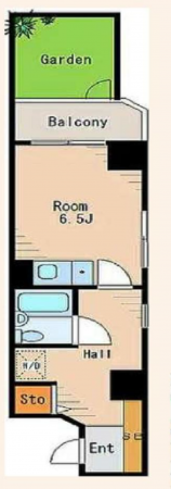 江東区亀戸、マンションの間取り画像です