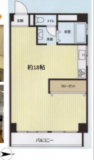 江東区亀戸、マンションの間取り画像です