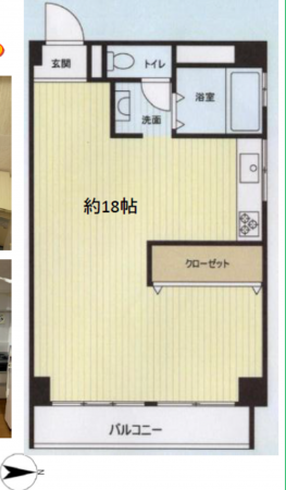 江東区亀戸、マンションの間取り画像です