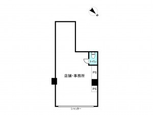 江東区東砂、収益物件/住宅付店舗の間取り画像です