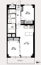 江東区東陽、マンションの間取り画像です