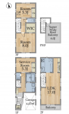 江東区東砂、新築一戸建ての間取り画像です