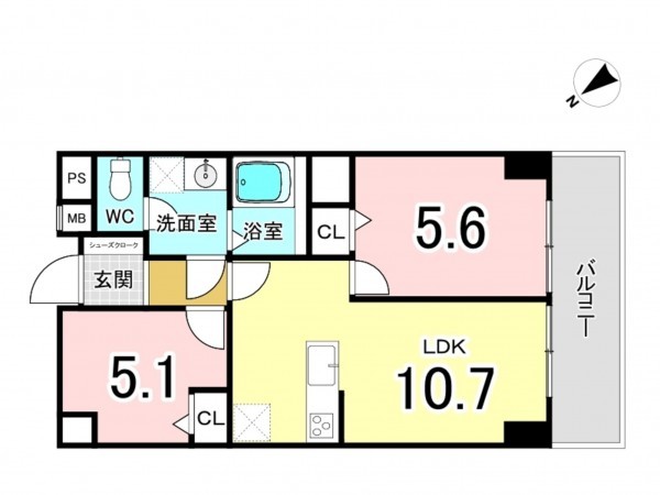 江東区南砂、マンションの間取り画像です