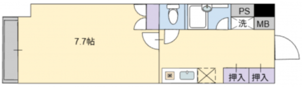 江東区亀戸、マンションの間取り画像です