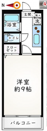江東区亀戸、マンションの間取り画像です