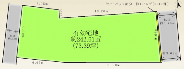 江東区北砂、土地の間取り画像です